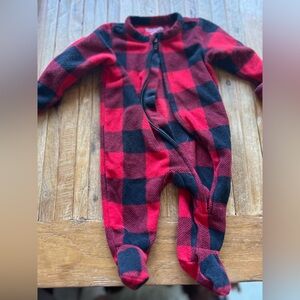 Fleece buffalo check pajamas 0-3 month